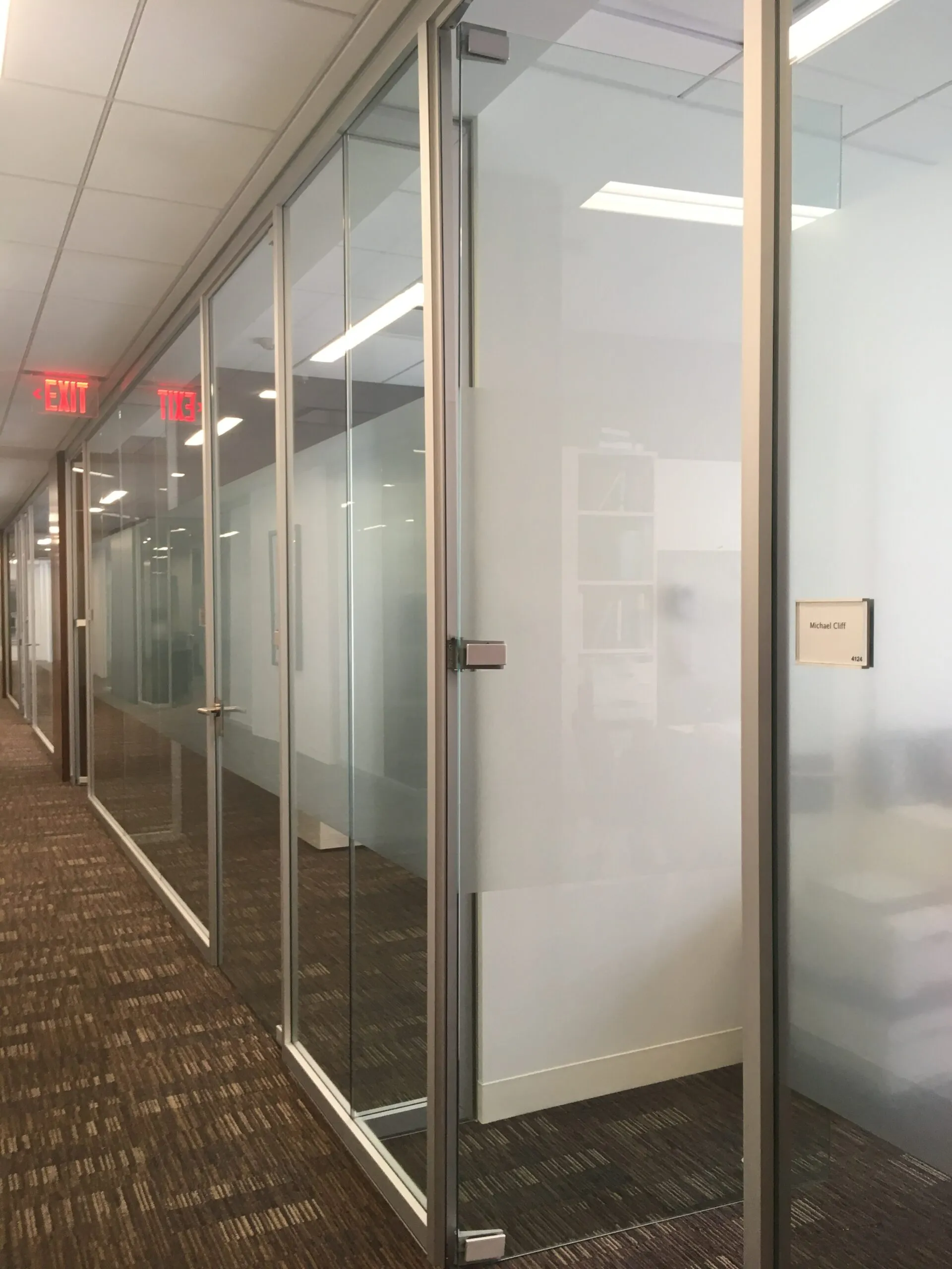 Commercial glass office entrance